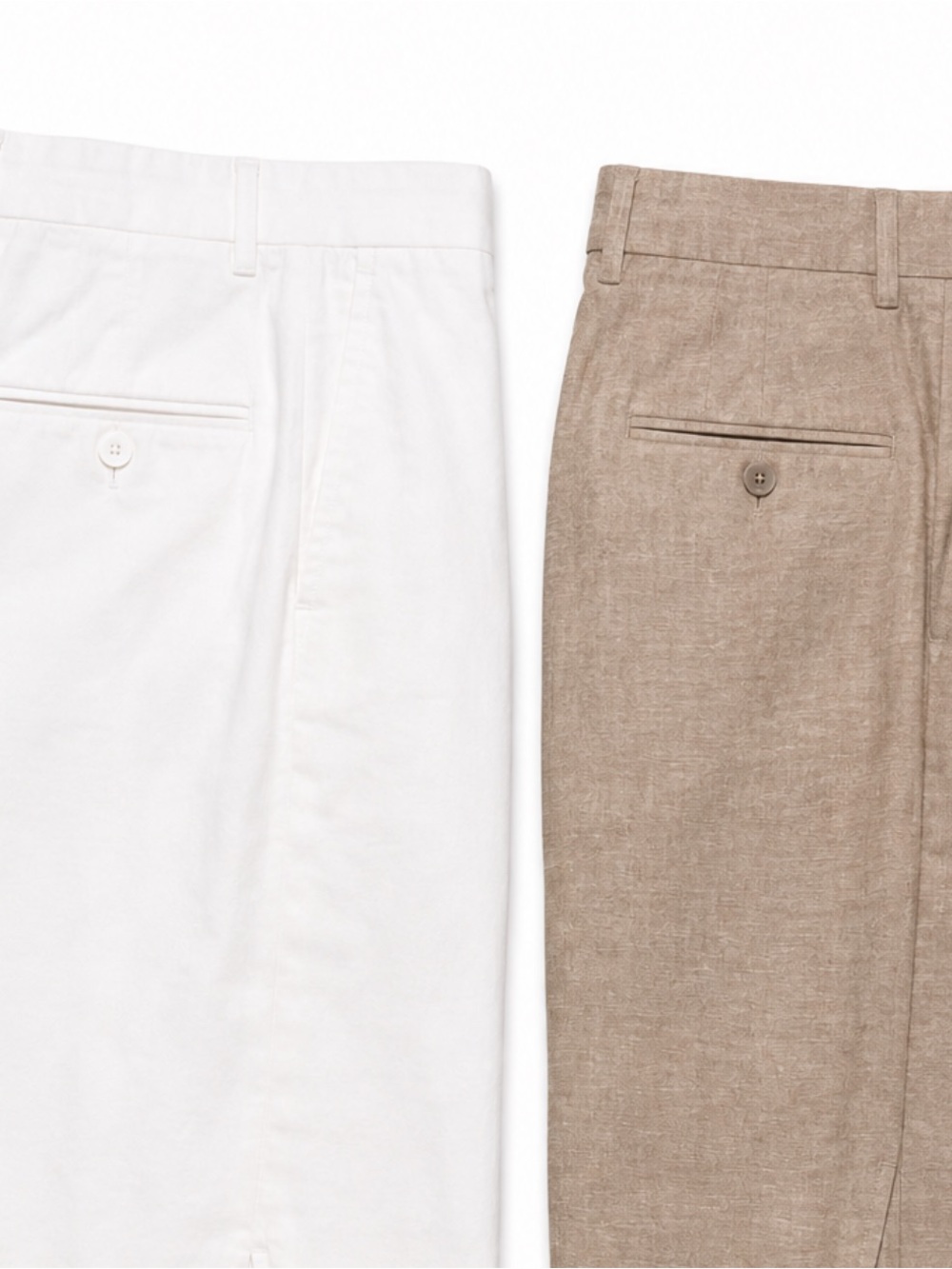 (2) Joseph Abboud Linen-Blend Dress Pants, slim-fit, WHITE & TAN 42x32